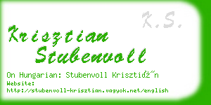 krisztian stubenvoll business card